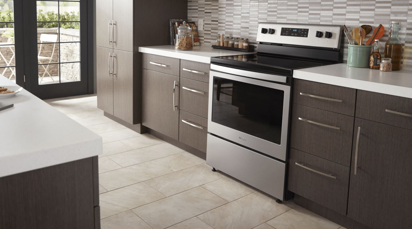 A Whirlpool® oven in a modern kitchen.