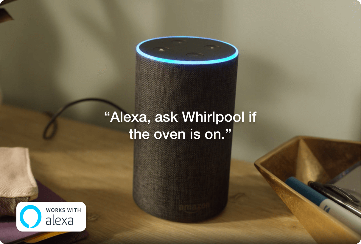 An Alexa Echo checking if the oven is on.