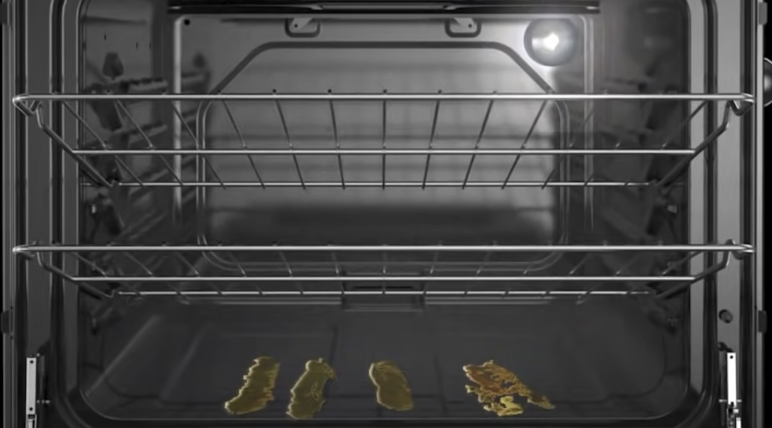 Inner view of dirty oven cavity