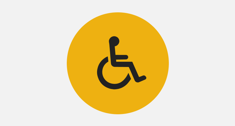 An icon of an individual in a wheel chair.
