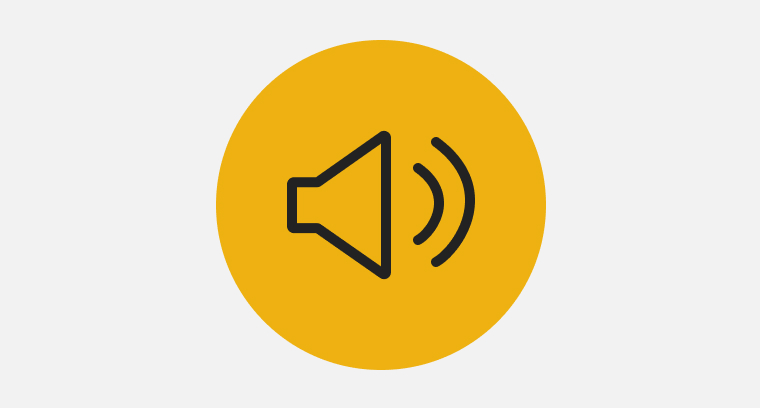 A sound level icon.