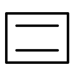 An icon of a box with a bar on the bottom and the top of it