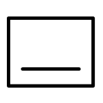 An icon of a box with a single lower bar in it