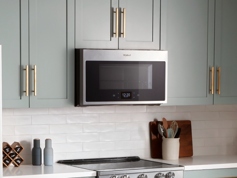 Whirlpool® Over-the-Range Convection Microwave in modern cabinetry
