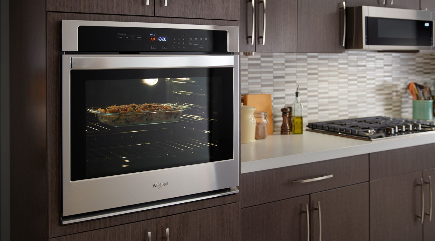 Wall oven set in cabinetry
