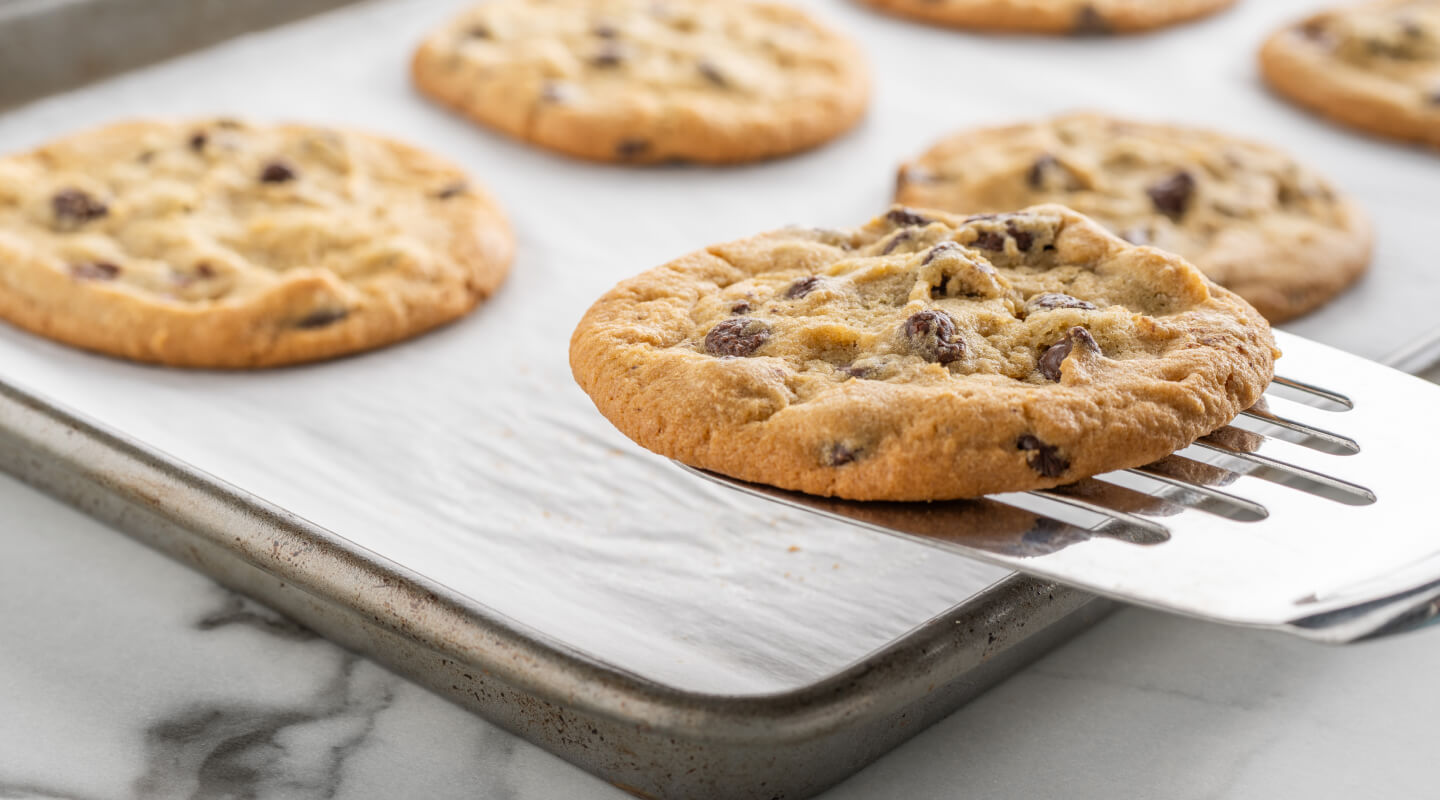 Cookies on parchment paper