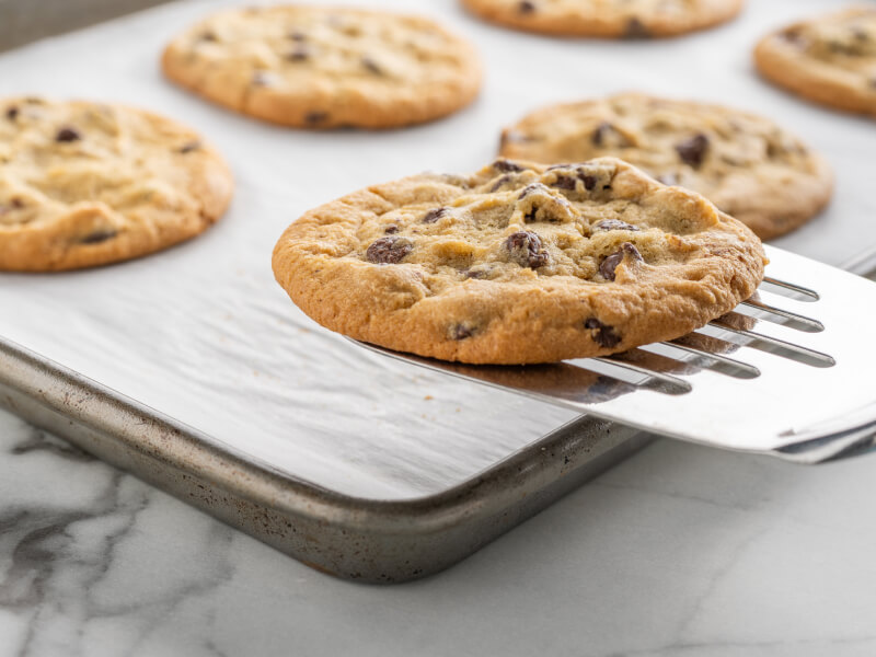 Cookies on parchment paper