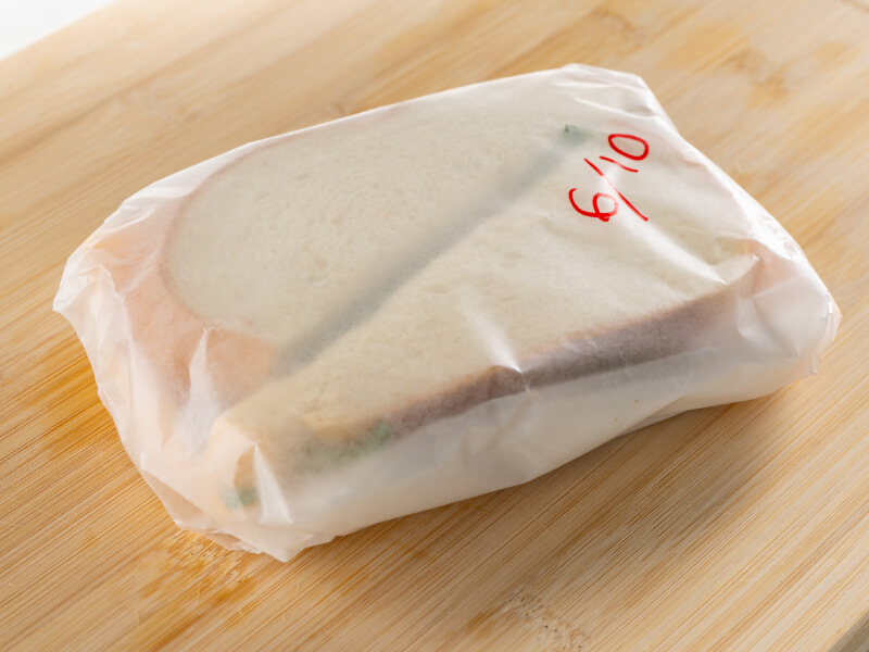 Sandwich wrapped with wax paper