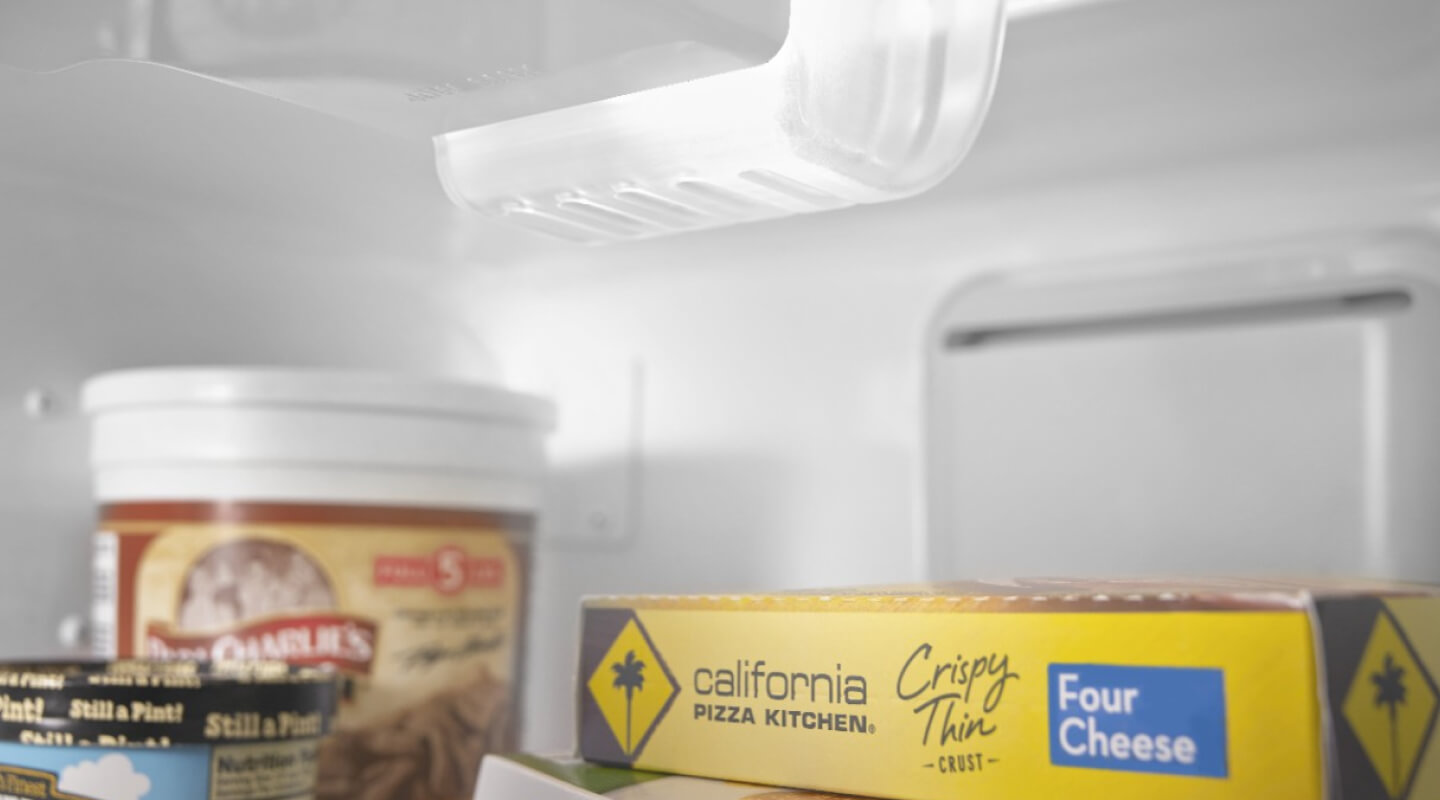 Close-up of food inside a deep freezer