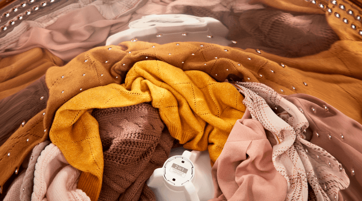 Clothing in a washing machine