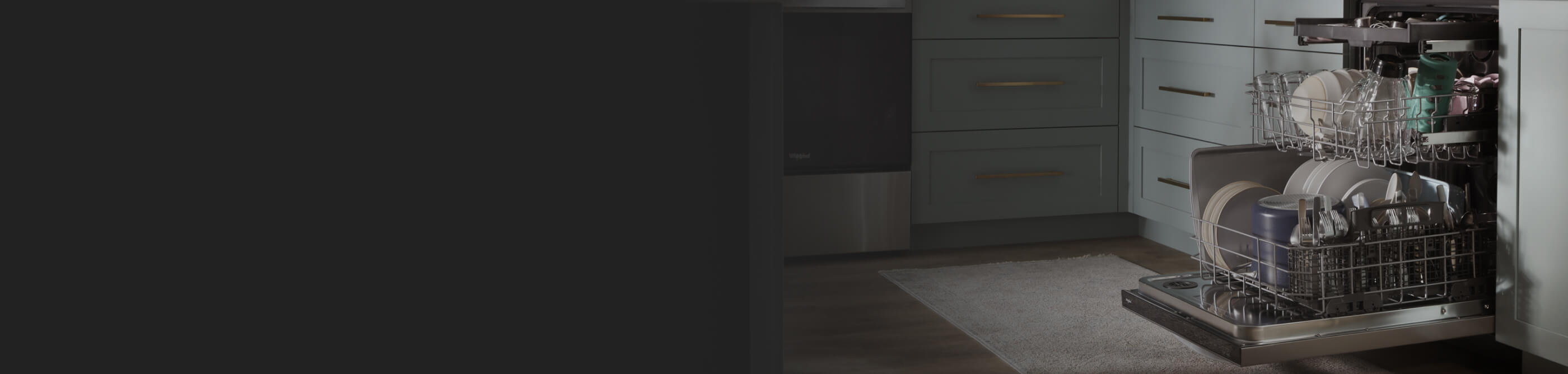 Fully loaded Whirlpool® Dishwasher with three racks 