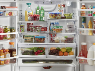 Open side-by-side refrigerator