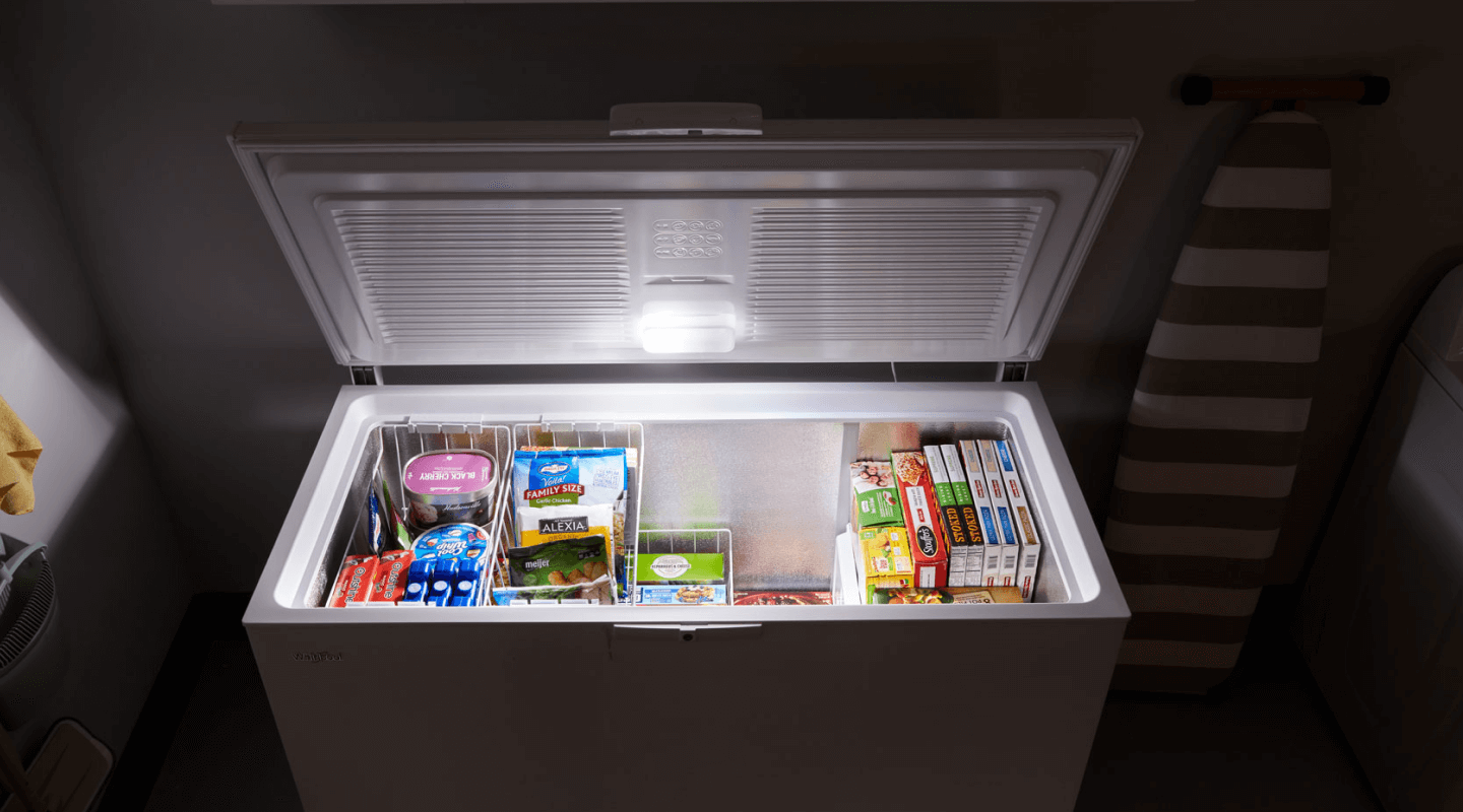 Open chest freezer