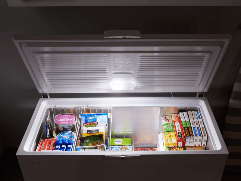 Open chest freezer