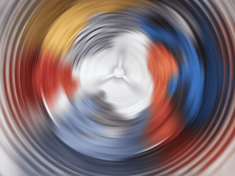 Clothing blurred while spinning during wash cycle