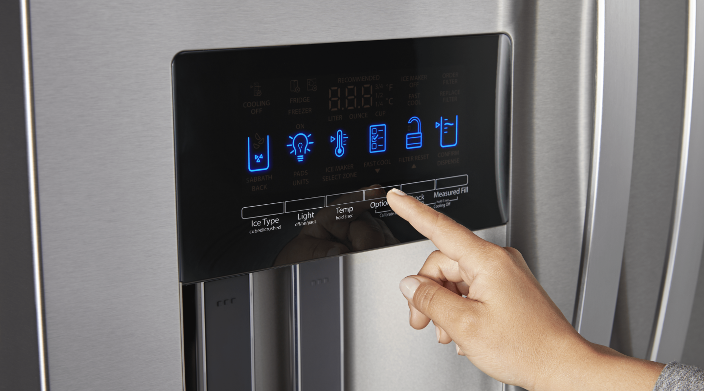 Person making icemaker selection