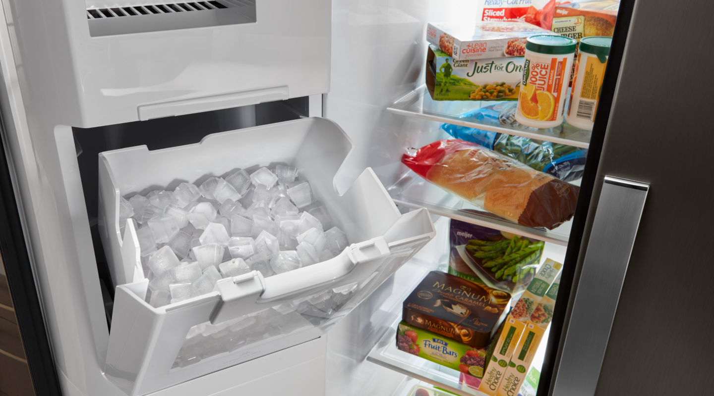 Ice bin inside freezer