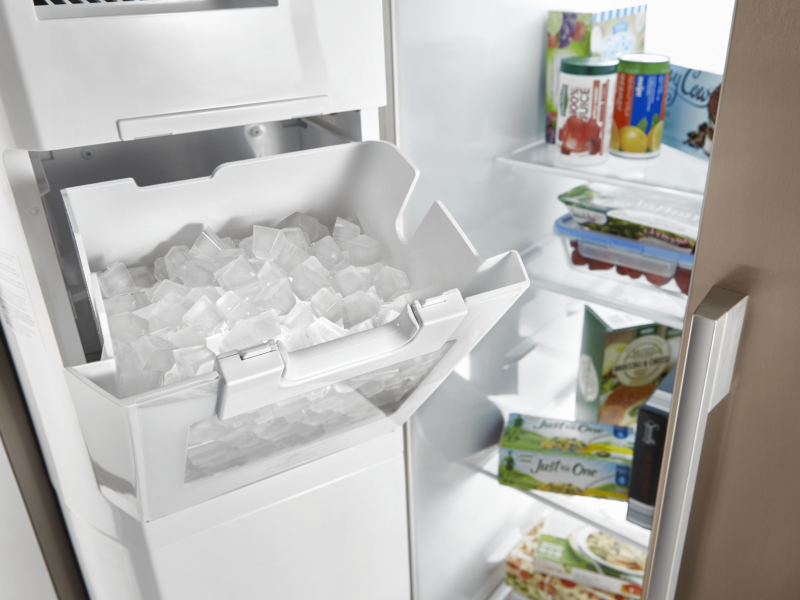 Ice bin inside freezer