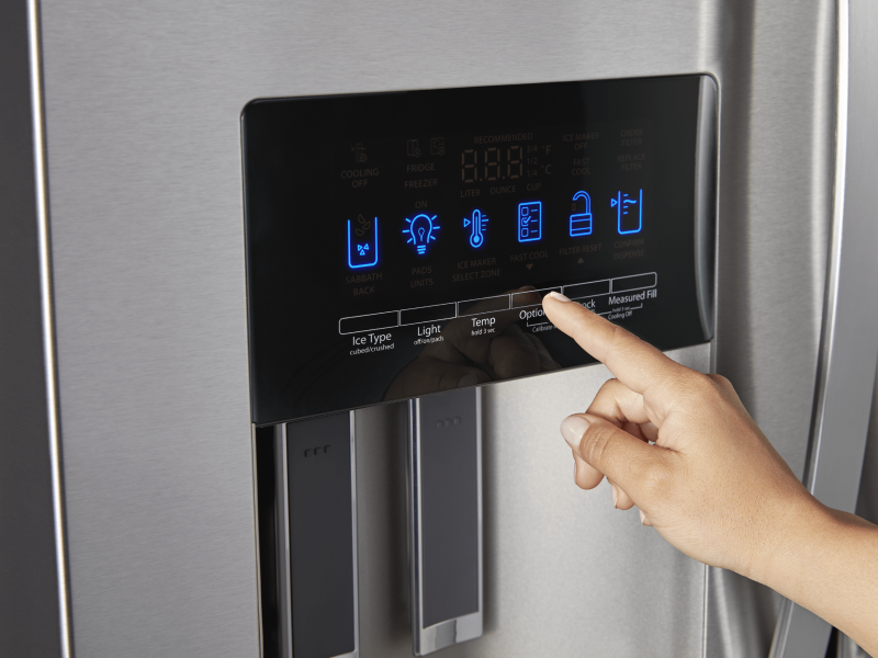 Person making icemaker selection