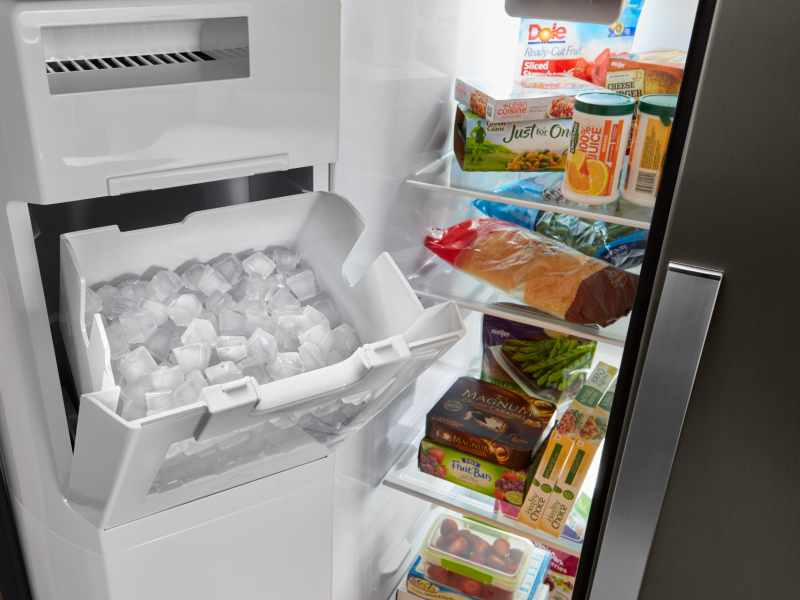 Ice bin inside freezer