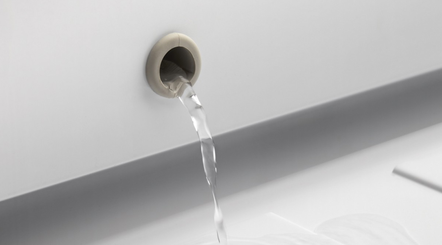 Water pouring from a drain