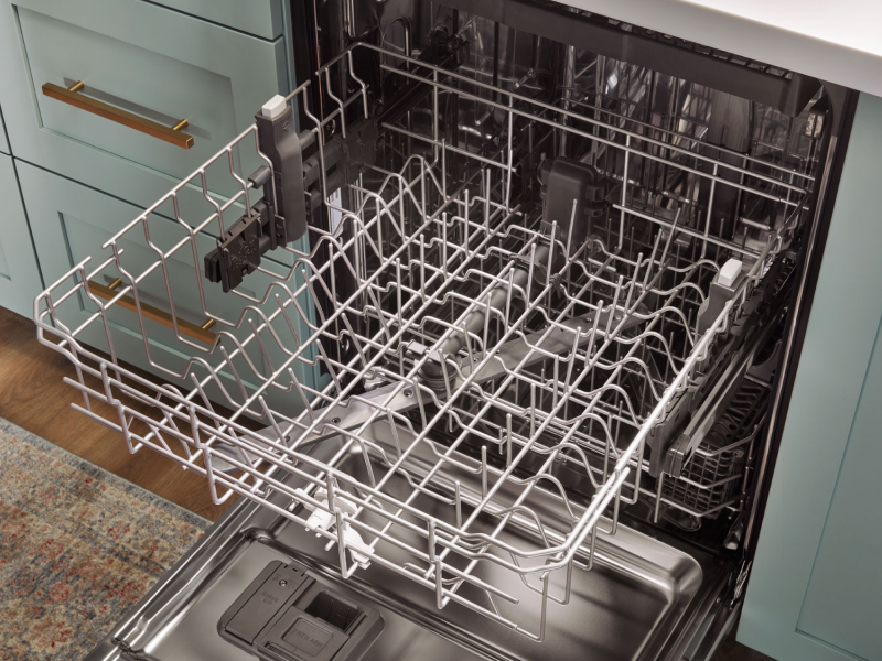Empty dishwasher top rack