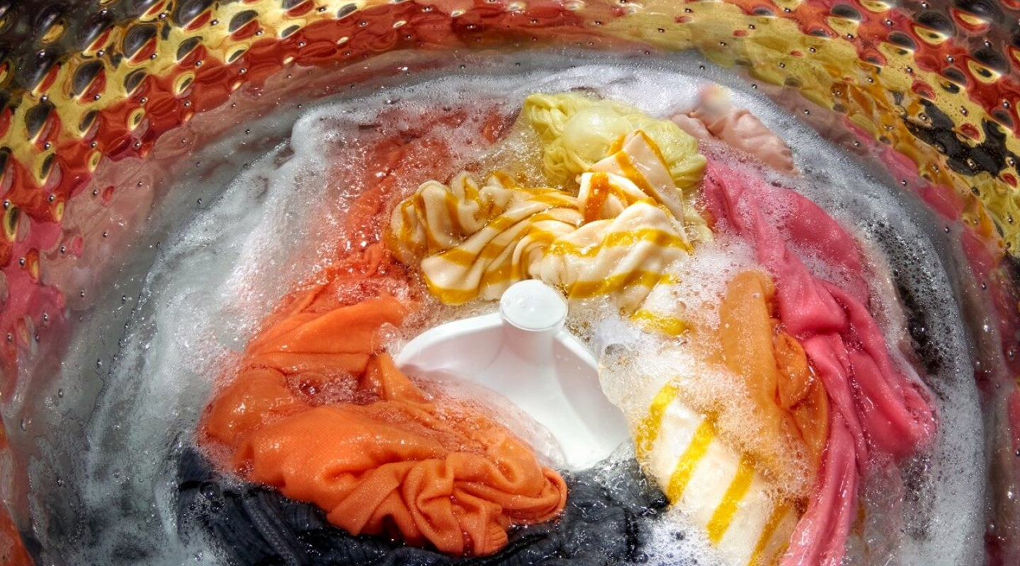 Wet clothes in washing machine