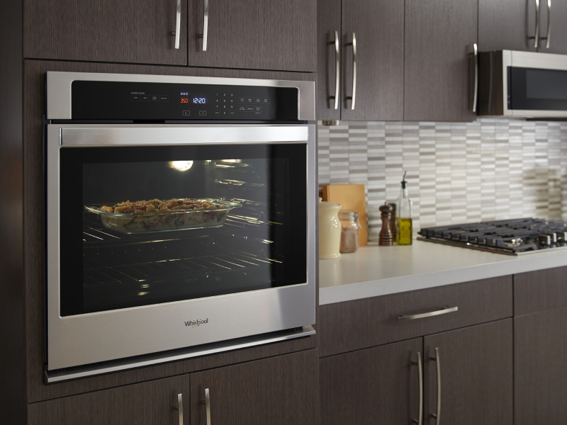 Whirlpool®  single wall oven in a modern kitchen