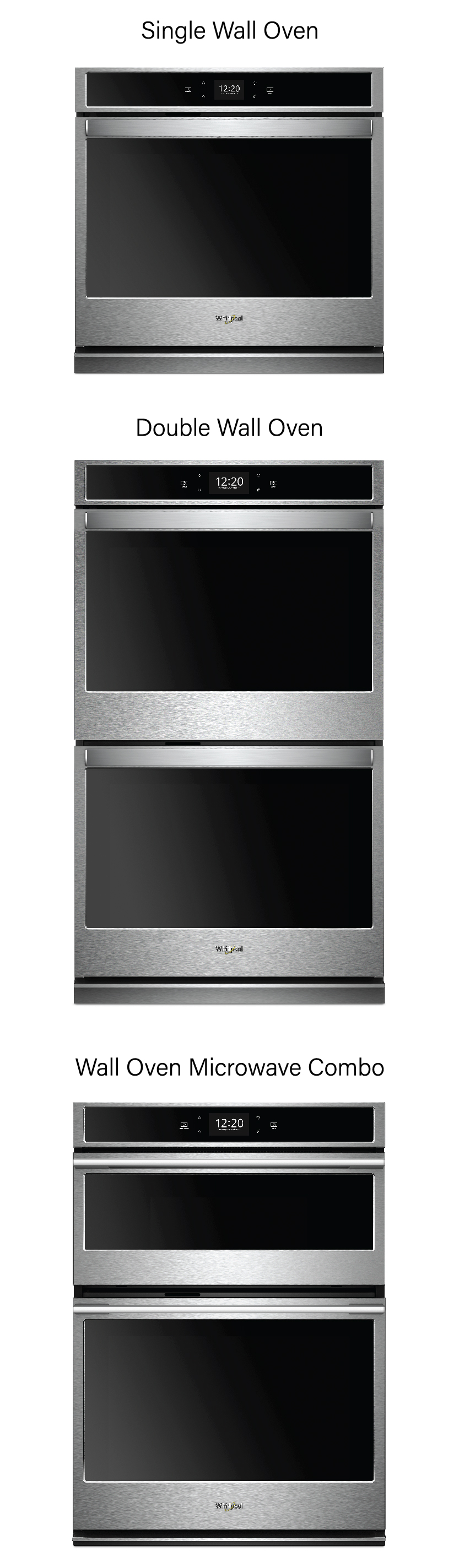 Standard wall oven sizes are single, double, and oven microwave combo