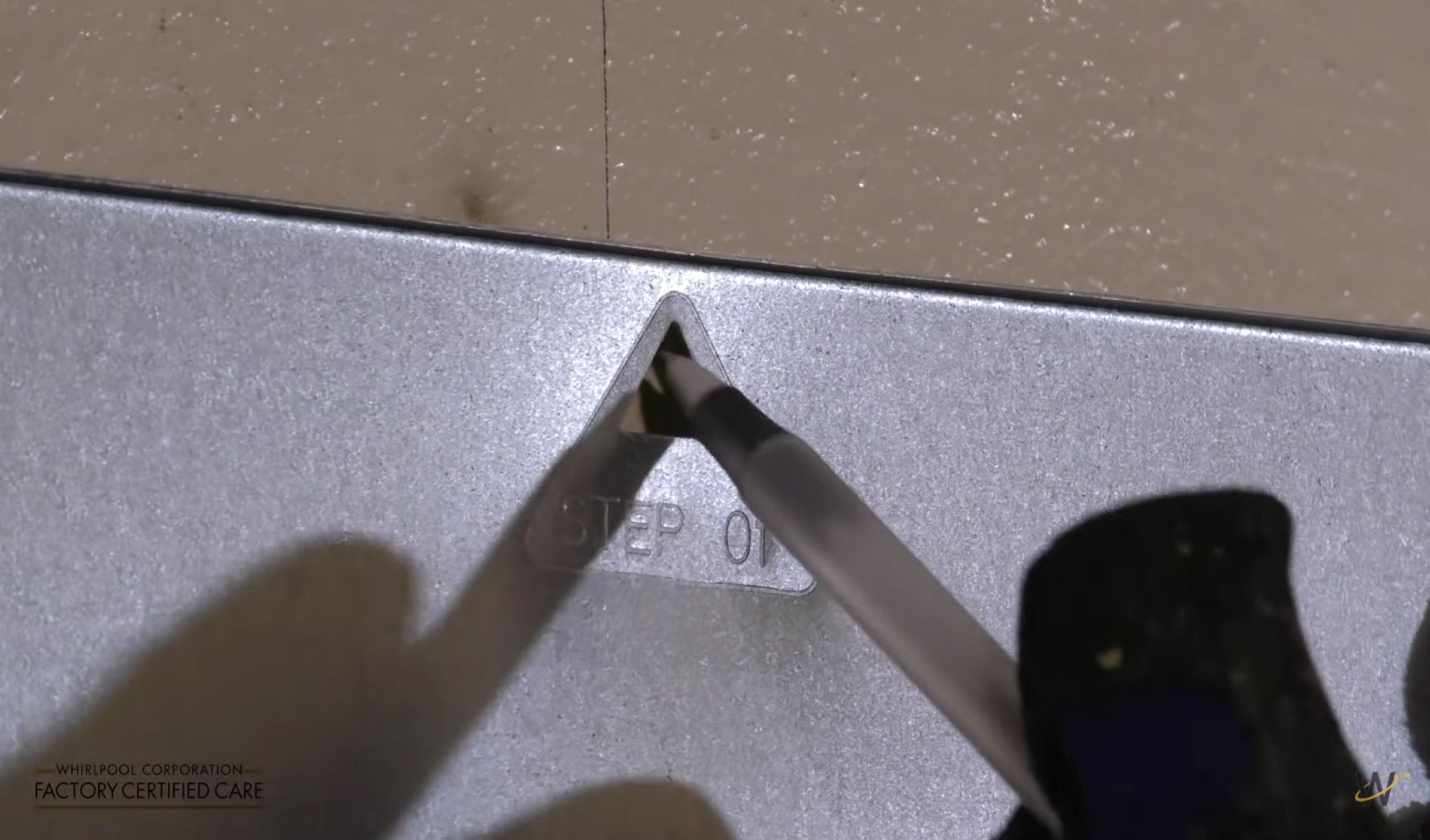 Drill holes being located for mounting plate installation