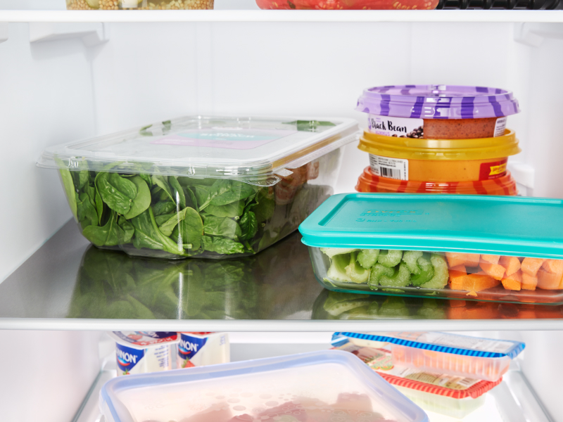 Fresh ingredients stored in the fridge