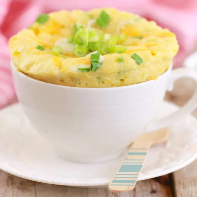 Omelet in a cup with toppings