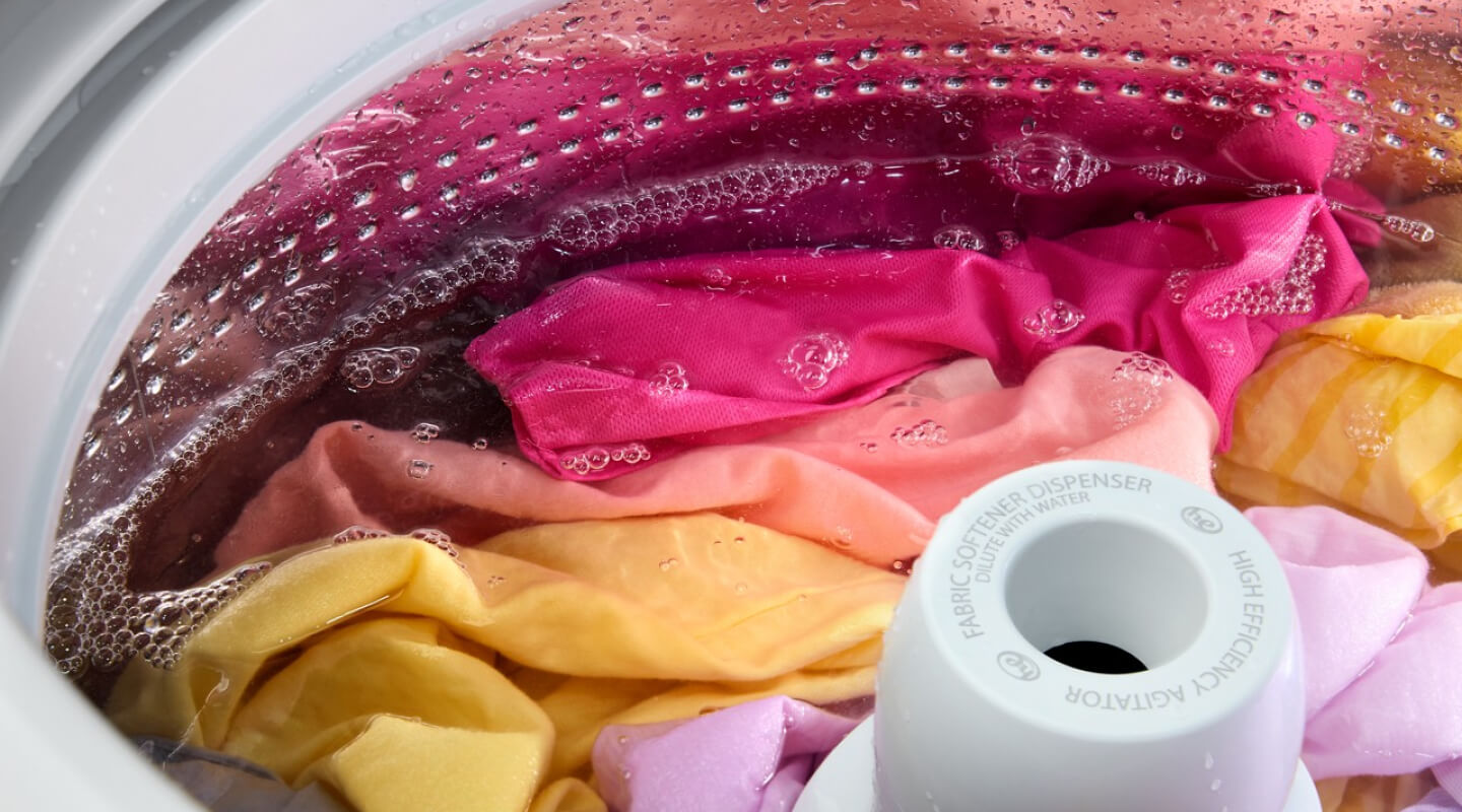 Wet clothes in a washer
