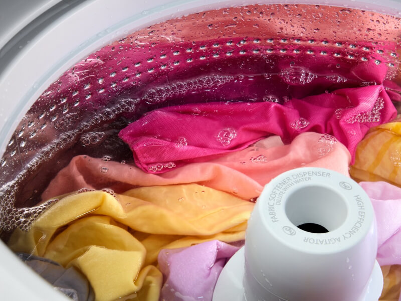 Wet clothes in a washer