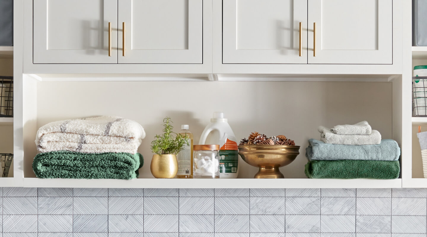 Towels in a laundry room
