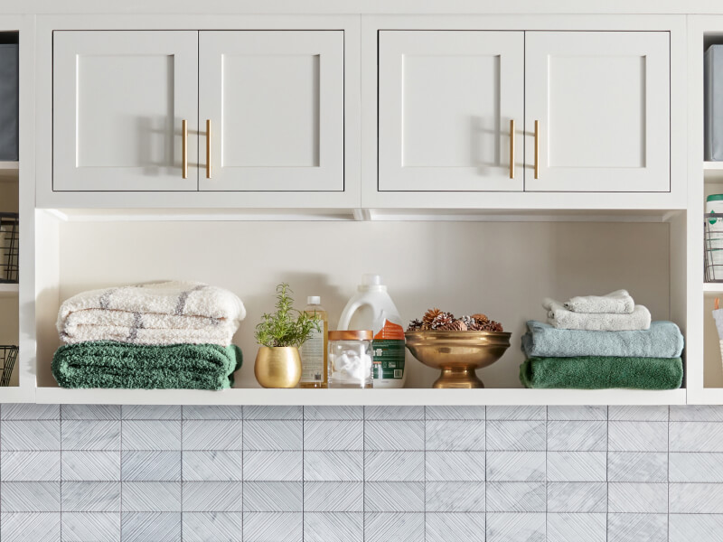 Towels in a laundry room