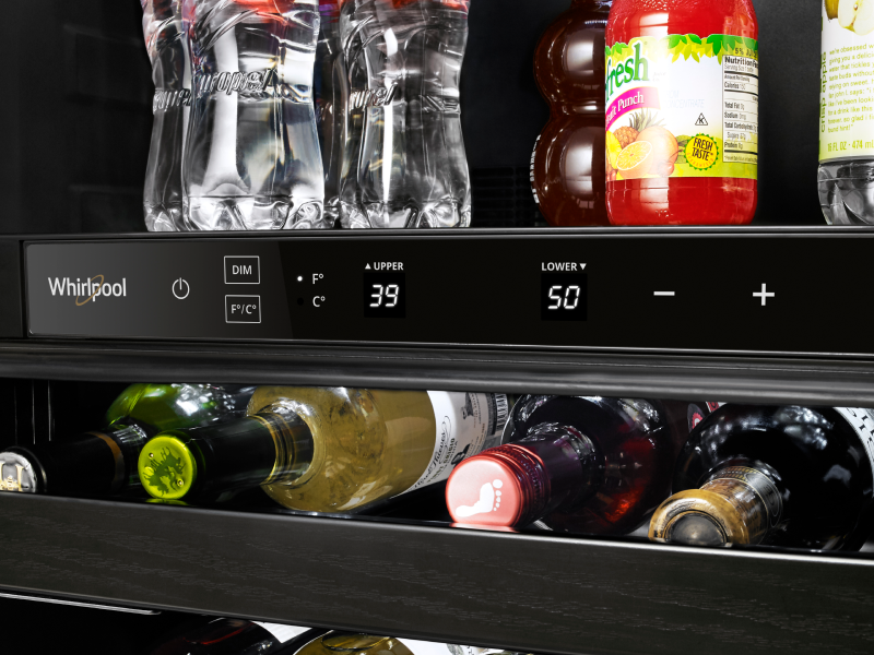 Drinks inside a Whirlpool® Beverage Center