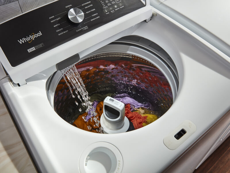 A washer filling with water