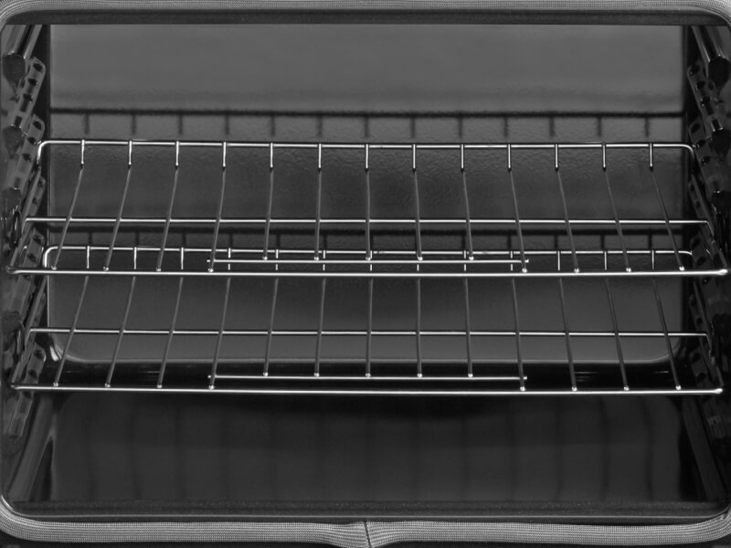 A closeup of oven racks