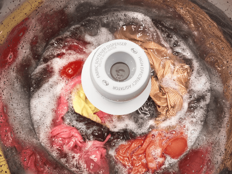 A closeup of a Whirlpool® washer tub