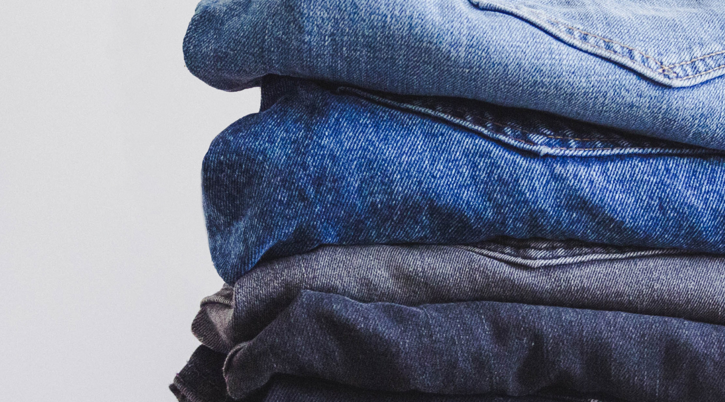 Stack of folded jeans
