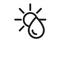 A sun and water droplet icon.