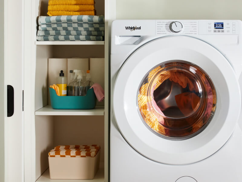 A white, Whirlpool® Front Load Washer