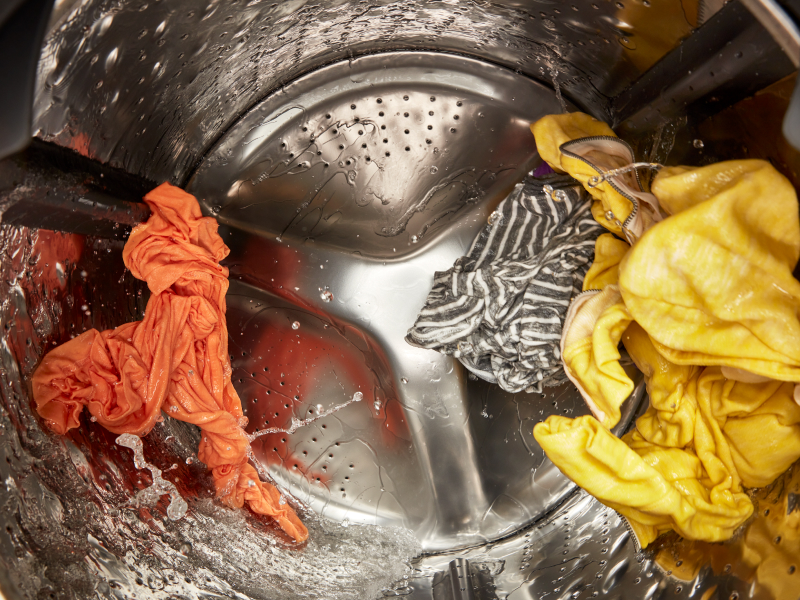 Clothing in washing machine