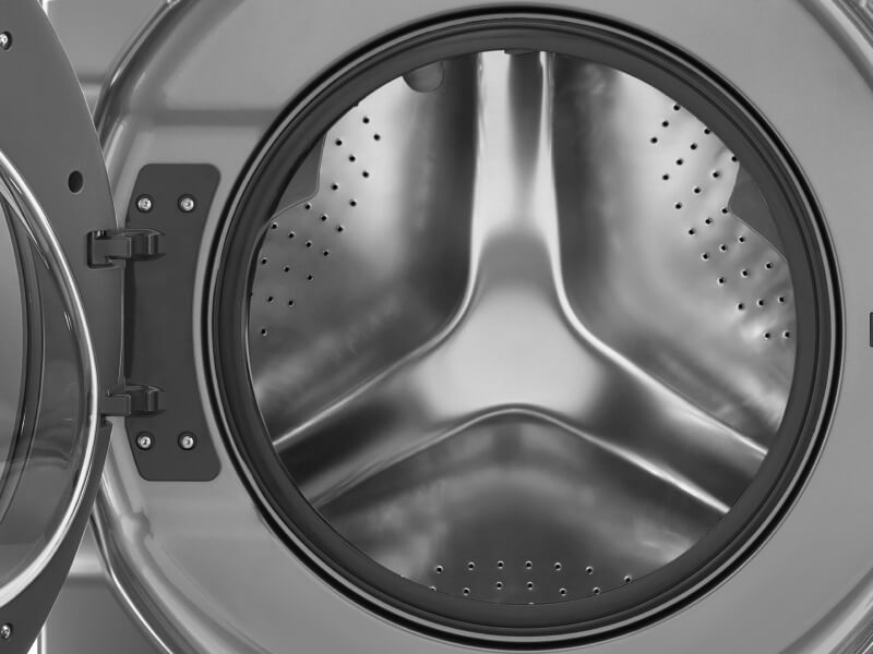 A Whirlpool® dryer with an open door