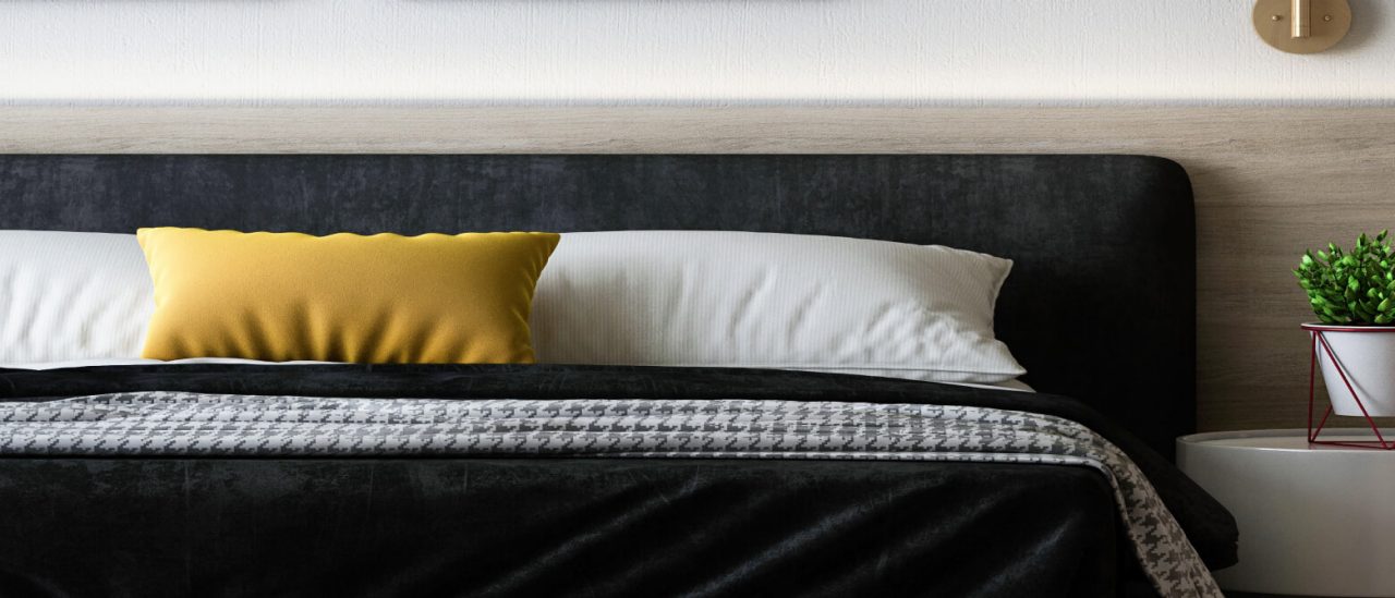 A nicely made bed 