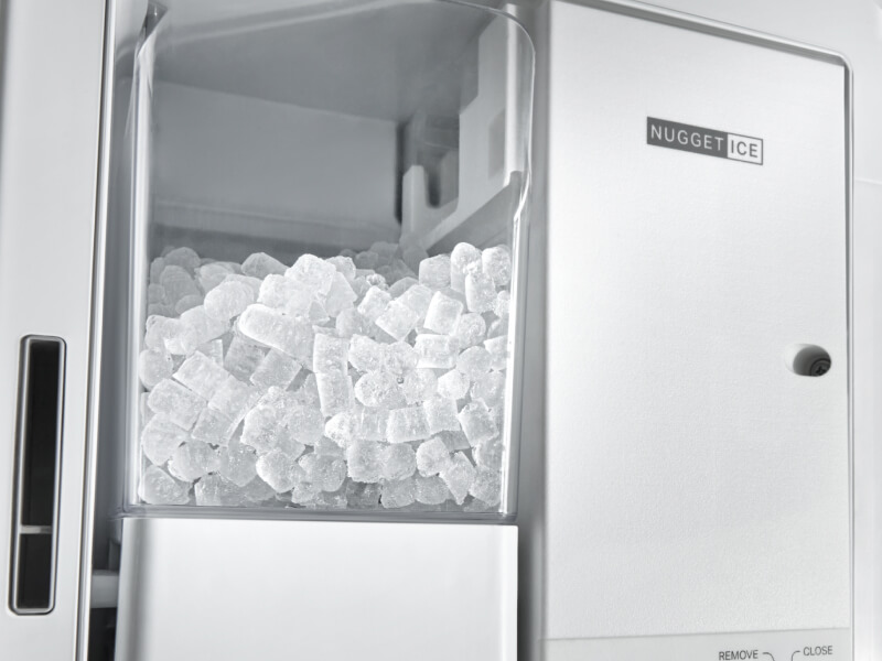 Nugget ice maker inside a refrigerator