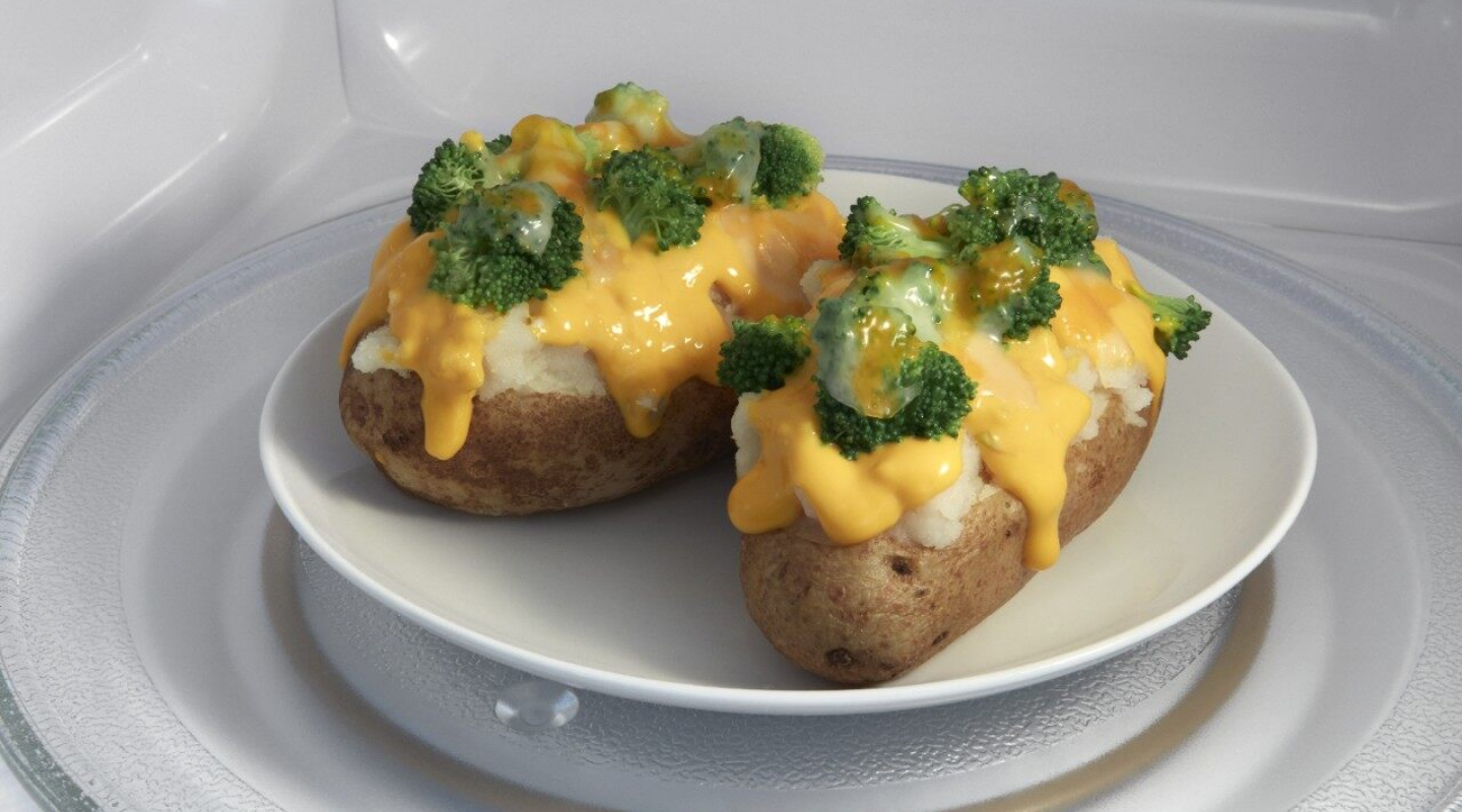Baked potatoes with cheese