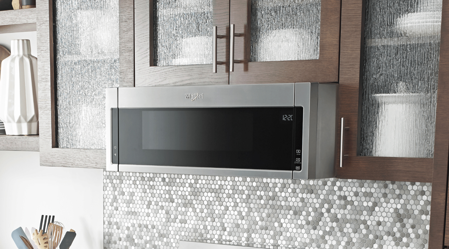 Low profile microwave hood combination fit in the same place as a hood