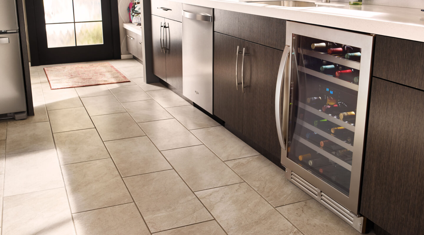 Undercounter wine refrigerator with sleek stainless finish